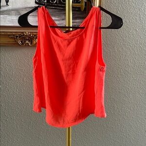 Vibrant Orange Red Sleeveless Tank Top with Relaxed Fit